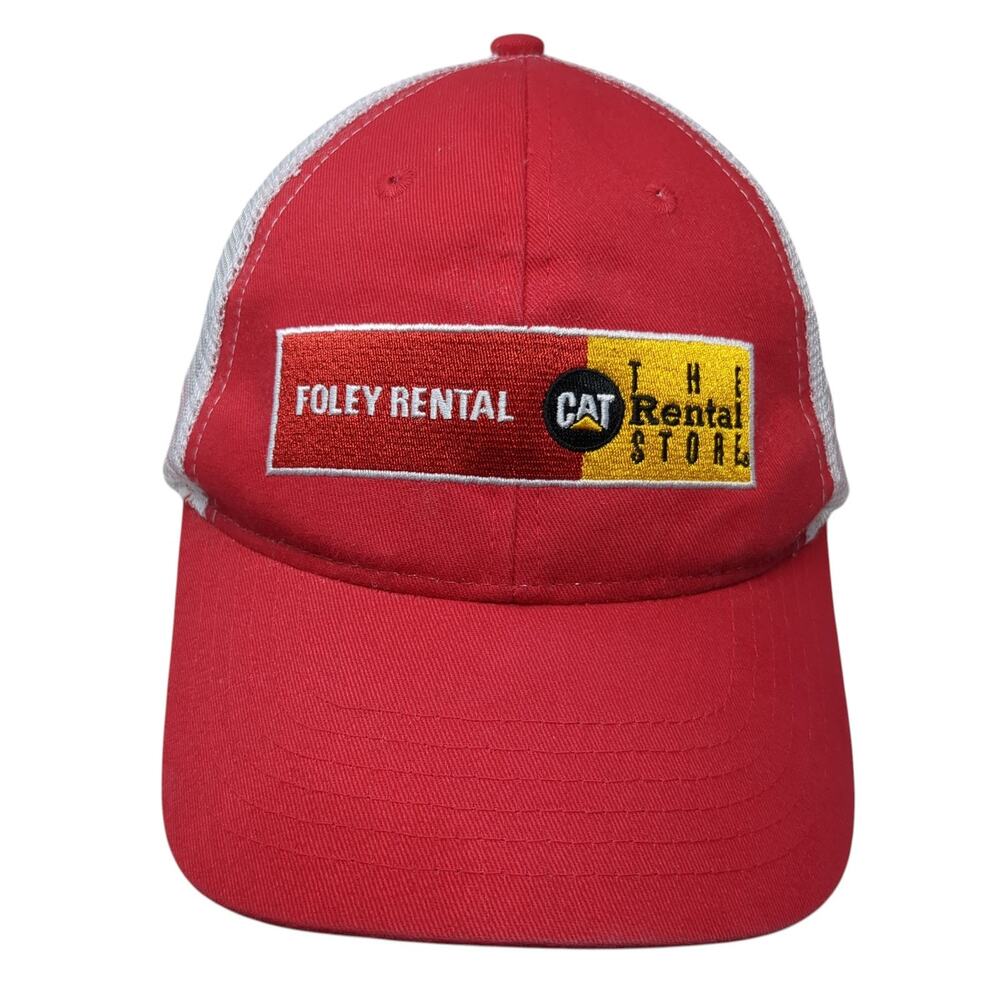 Foley Rental CAT Snapback Trucker Hat Red One Size Mesh Back 6 Panel
